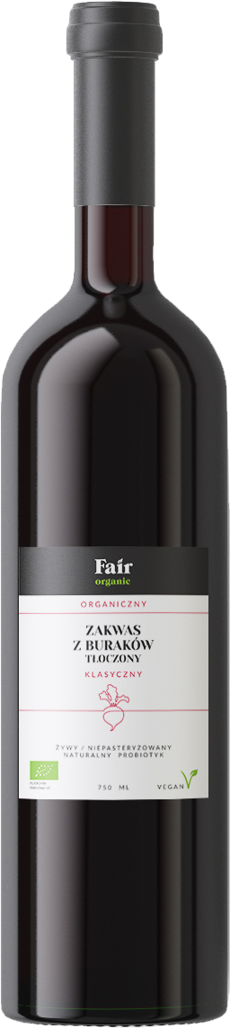OKAZJA ŻYWY ZAKWAS Z BURAKÓW KLASYCZNY BIO 750 ml - FAIR ORGANIC